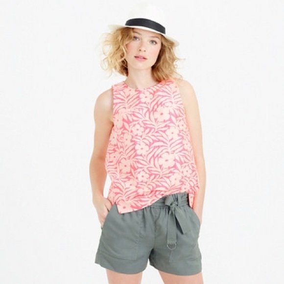 J. Crew plumeria floral jacquard shell in pink - Picture 2 of 9